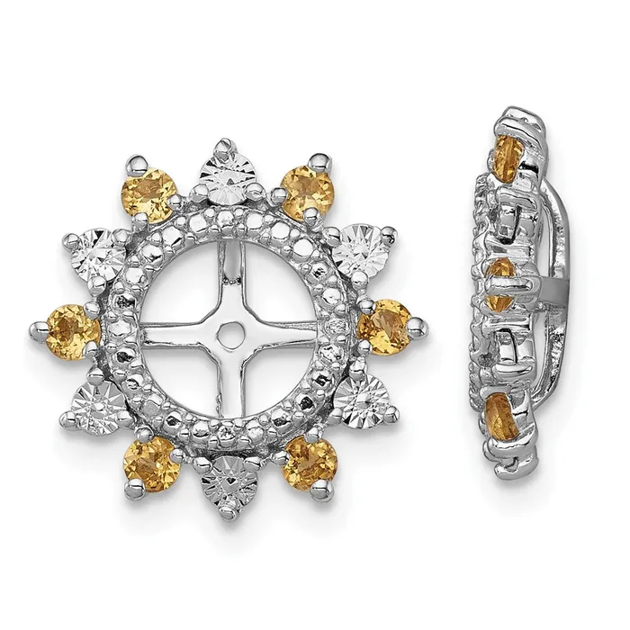 Goldia Earrings Sterling Silver Rhodium Citrine Earring Jacket