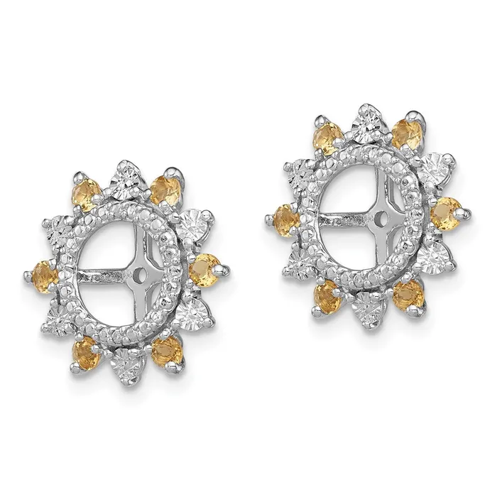 Goldia Earrings Sterling Silver Rhodium Citrine Earring Jacket