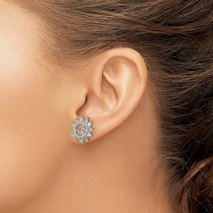 Goldia Earrings Sterling Silver Rhodium Citrine Earring Jacket