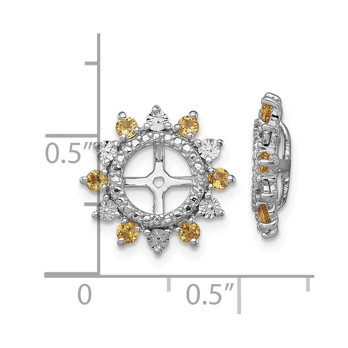 Goldia Earrings Sterling Silver Rhodium Citrine Earring Jacket