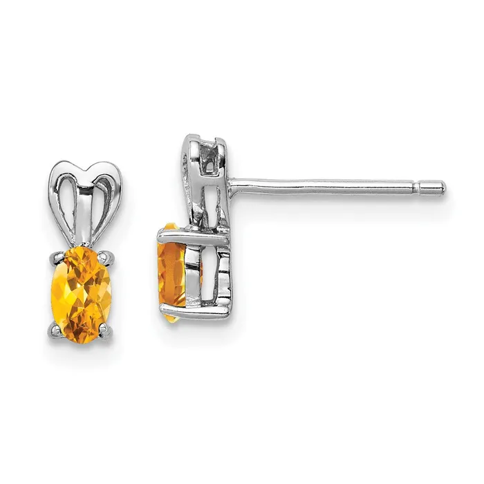 Goldia Earrings Sterling Silver Rhodiumplated Citrine Earrings