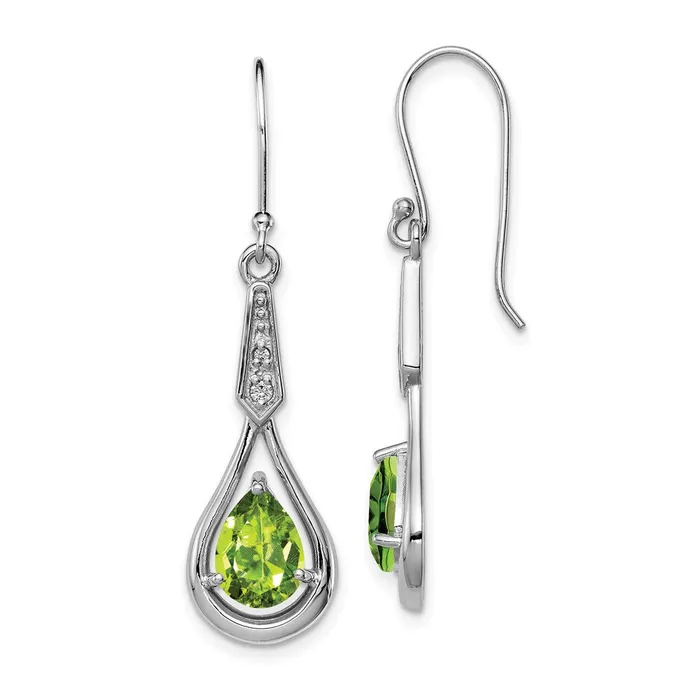 Goldia Earrings Sterling Silver Rhodiumplated CZ and Peridot Dangle Earrings Goldia Earrings Sterling Silver Rhodiumplated CZ and Peridot Dangle Earrings