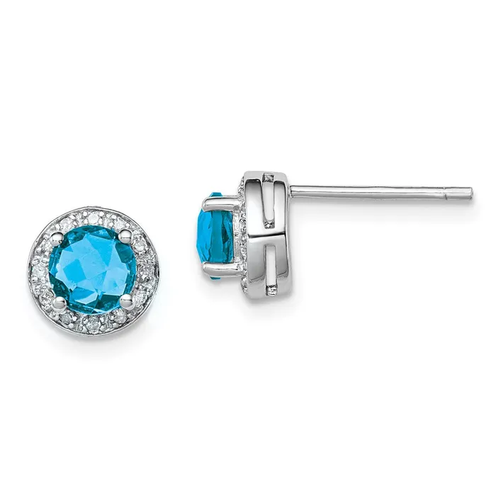 Goldia Earrings Sterling Silver Rhodiumplated Diamond and Blue Topaz Earring Goldia Earrings Sterling Silver Rhodiumplated Diamond and Blue Topaz Earring