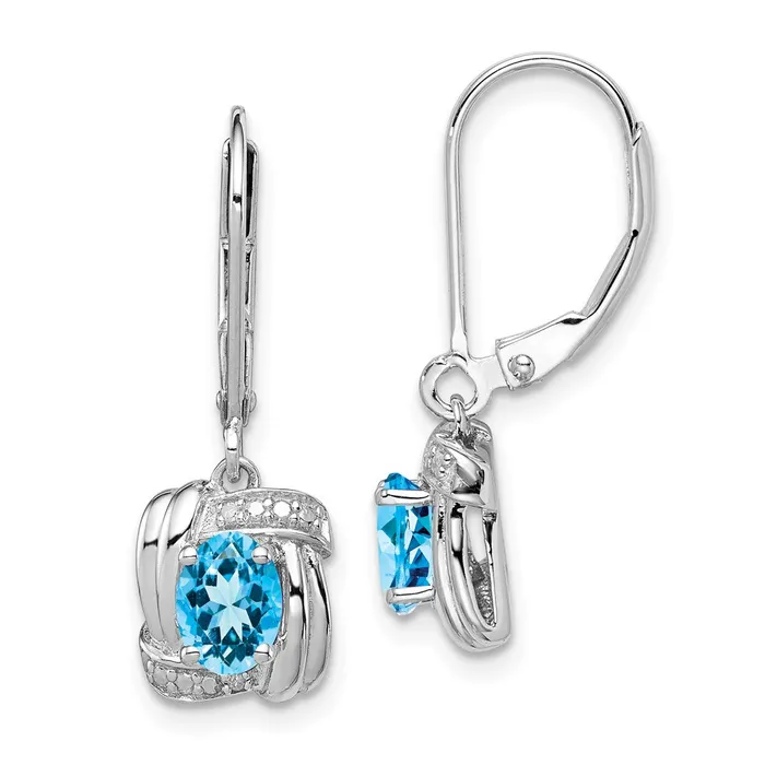 Goldia Earrings Sterling Silver Rhodiumplated Diamond u0026 Light Blue Topaz Earrings Goldia Earrings Sterling Silver Rhodiumplated Diamond u0026 Light Blue Topaz Earrings