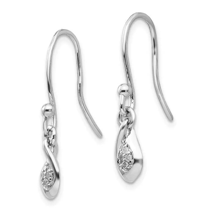 Goldia Earrings White Ice Sterling Silver Rhodiumplated Diamond Shepherd Hook Dangle Earrings
