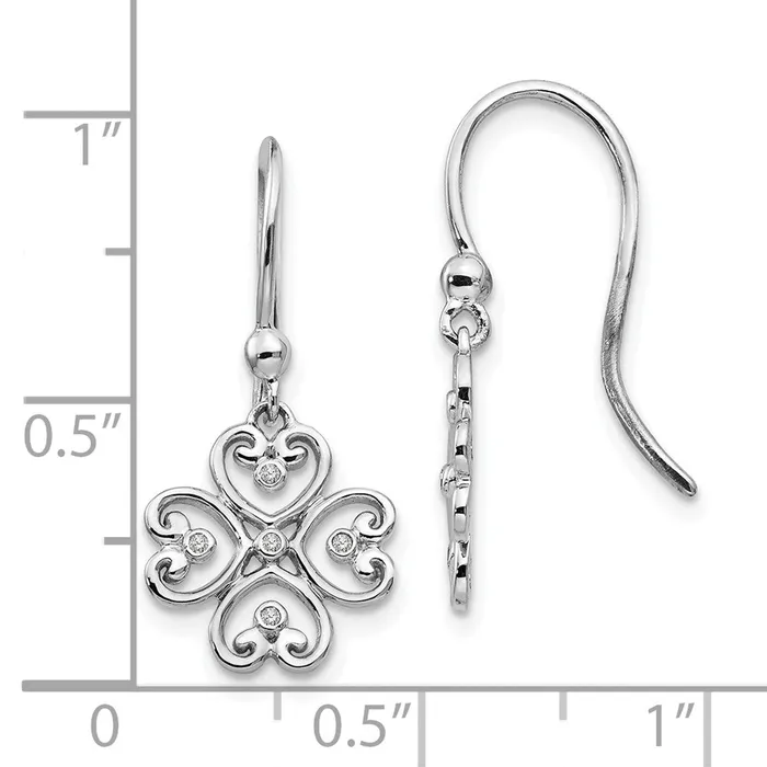 Goldia Earrings White Ice Sterling Silver Rhodiumplated Diamond Shepherd Hook Dangle Earrings