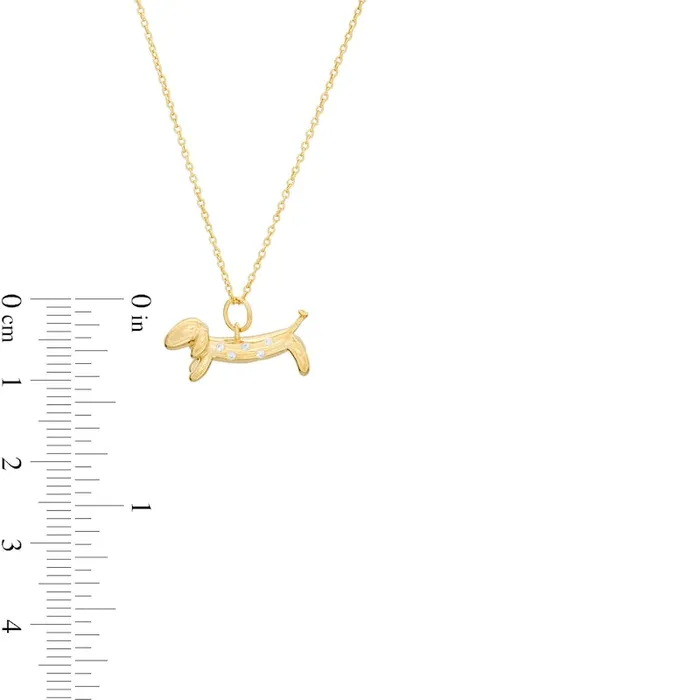 Goldia Necklaces 005 CT TW Natural Diamond Dachshund Pendant in Sterling Silver with 14K Gold Plate Goldia Necklaces 005 CT TW Natural Diamond Dachshund Pendant in Sterling Silver with 14K Gold Plate