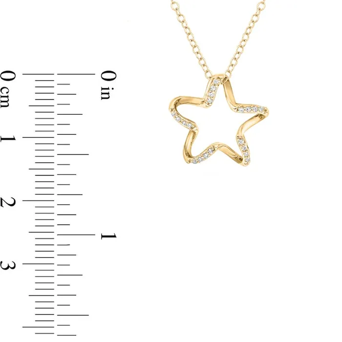 Goldia Necklaces 005 CT TW Natural Diamond Star Pendant in Sterling Silver with 14K Gold Plate Goldia Necklaces 005 CT TW Natural Diamond Star Pendant in Sterling Silver with 14K Gold Plate