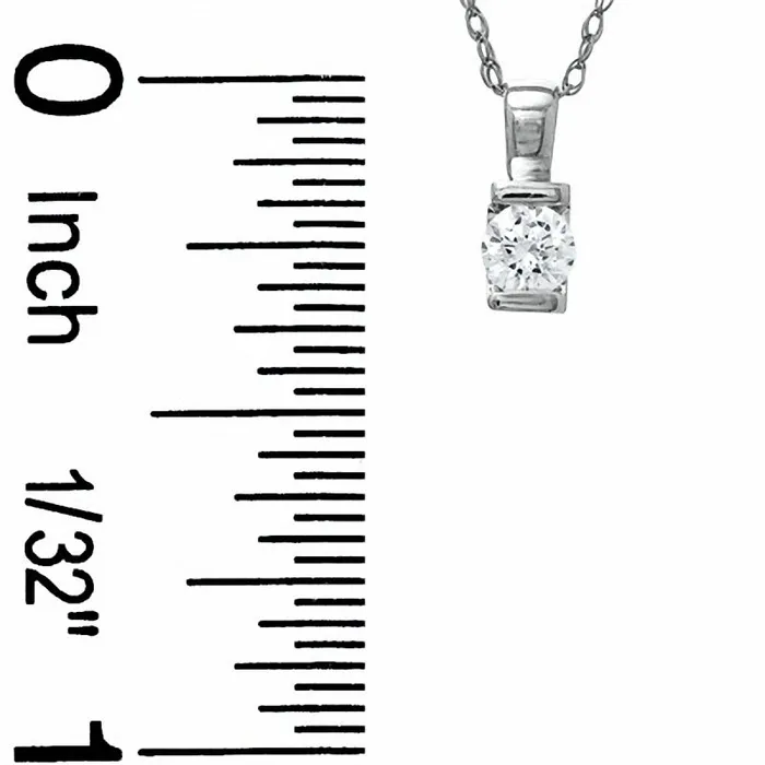 Goldia Necklaces 007 CT Natural Clarity Enhanced Solitaire Pendant in 10K White Gold Goldia Necklaces 007 CT Natural Clarity Enhanced Solitaire Pendant in 10K White Gold