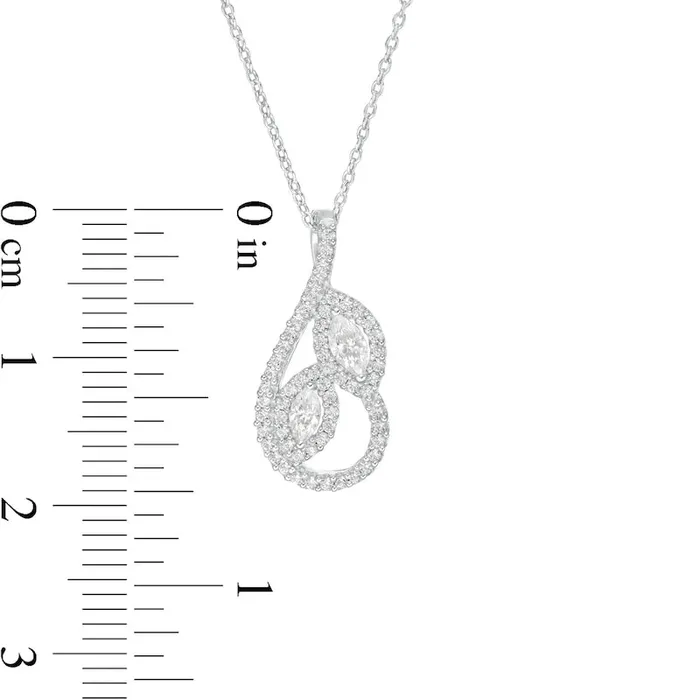 Goldia Necklaces 025 CT TW Marquise Natural Diamond Leaves Teardrop Pendant in 10K White Gold Goldia Necklaces 025 CT TW Marquise Natural Diamond Leaves Teardrop Pendant in 10K White Gold