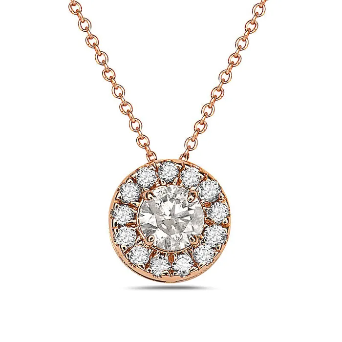 Goldia Necklaces 075 CT TW Natural Diamond Frame Pendant in 10K Rose Gold Goldia Necklaces 075 CT TW Natural Diamond Frame Pendant in 10K Rose Gold