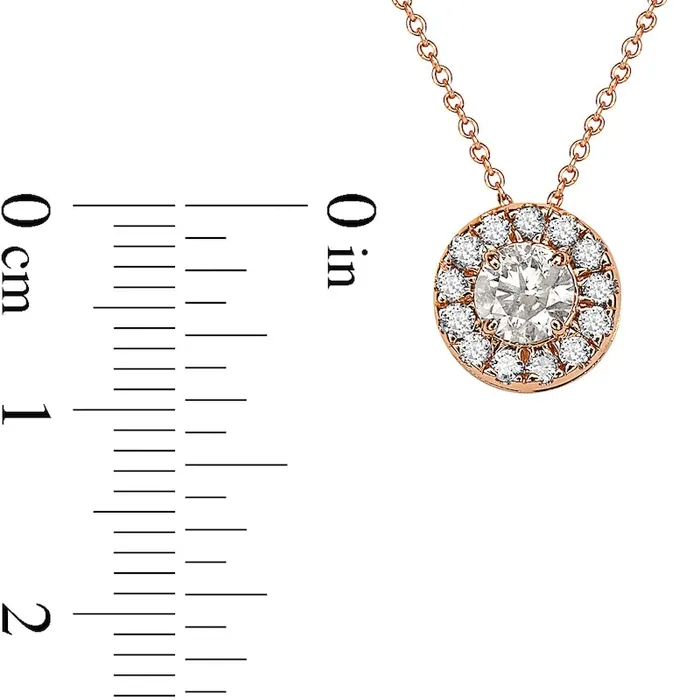 Goldia Necklaces 075 CT TW Natural Diamond Frame Pendant in 10K Rose Gold Goldia Necklaces 075 CT TW Natural Diamond Frame Pendant in 10K Rose Gold