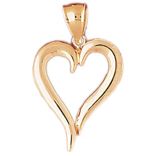 Goldia Necklaces 14K Gold Beveled Floating Heart Pendant