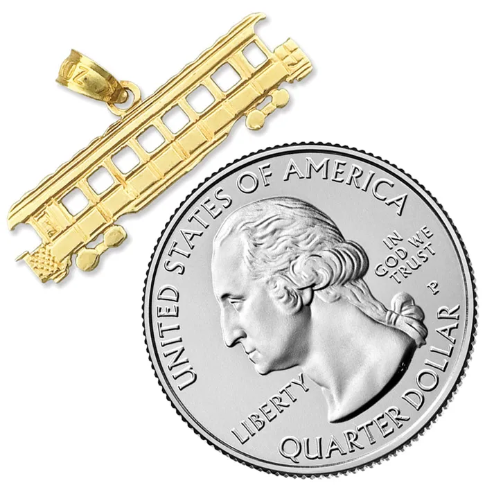 Goldia Necklaces 14K Gold Long Trolley Pendant