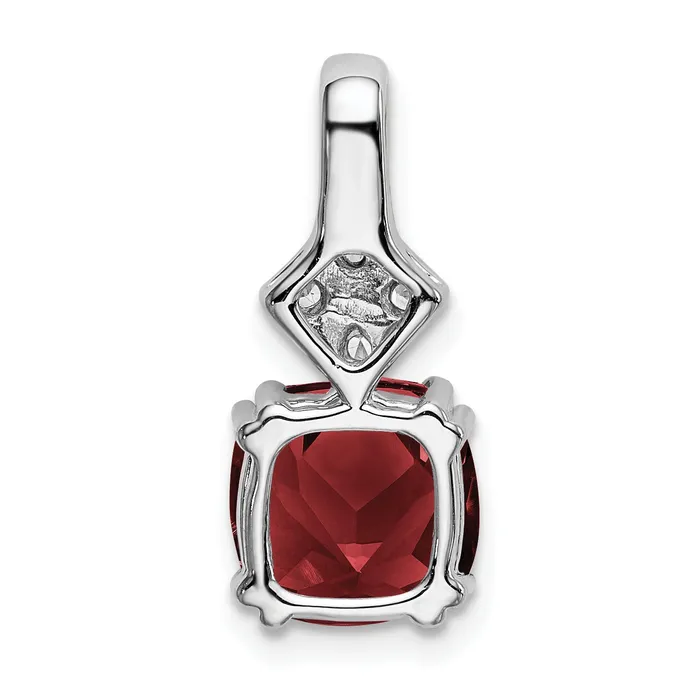 Goldia Necklaces 14k White Gold 15 Ct Lab Grown Diamond VSSI G and Lab Created Ruby Pendant