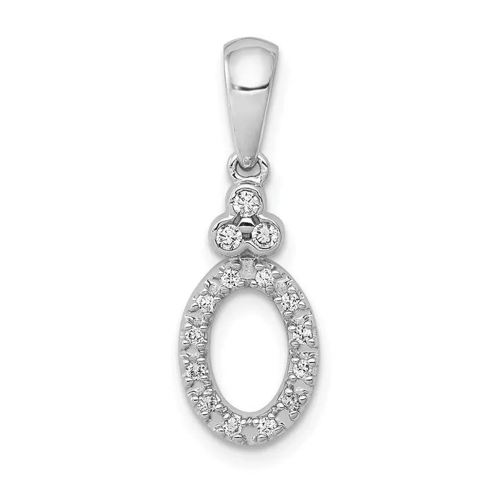 Goldia Necklaces 14k White Gold 18ct Vintage Oval Real Diamond Pendant