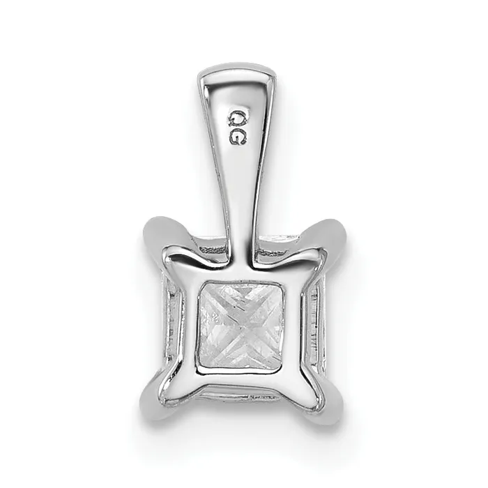 Goldia Necklaces 14k White Gold 34 Ct Lab Grown Diamond VSSI G Princess Four Prong Pendant