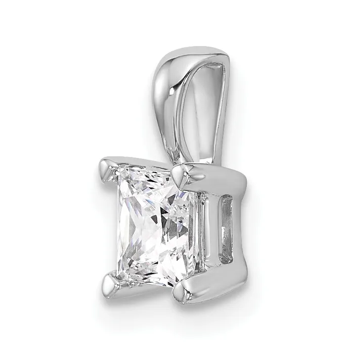 Goldia Necklaces 14k White Gold 34 Ct Lab Grown Diamond VSSI G Princess Four Prong Pendant
