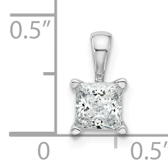 Goldia Necklaces 14k White Gold 34 Ct Lab Grown Diamond VSSI G Princess Four Prong Pendant