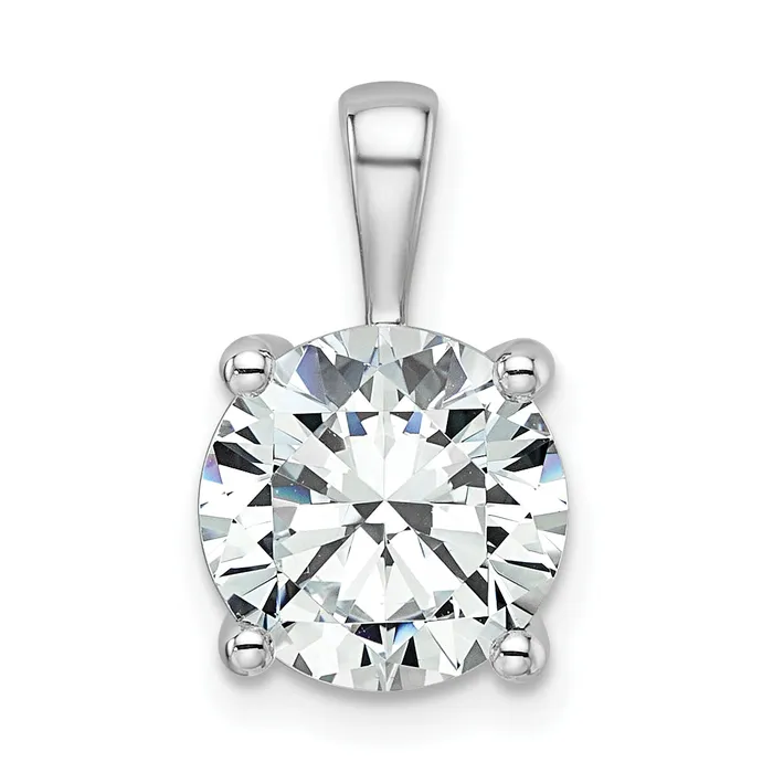 Goldia Necklaces 14k White Gold 3 Ct Certified Lab Grown Diamond VSSI G Round Four Prong Pendant Goldia Necklaces 14k White Gold 3 Ct Certified Lab Grown Diamond VSSI G Round Four Prong Pendant