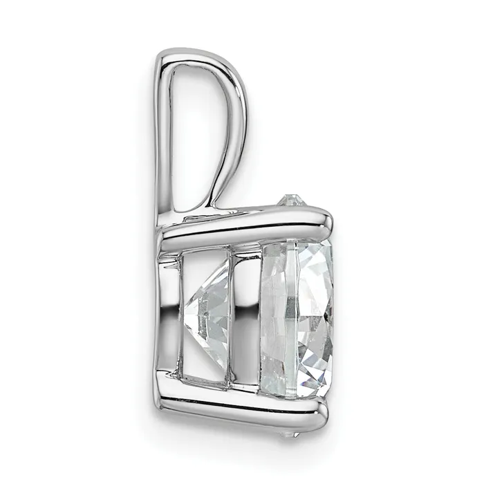 Goldia Necklaces 14k White Gold 3 Ct Certified Lab Grown Diamond VSSI G Round Four Prong Pendant