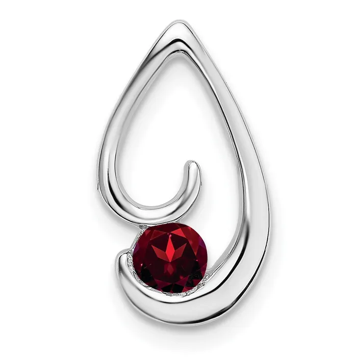 Goldia Necklaces 14k White Gold Garnet Chain Slide