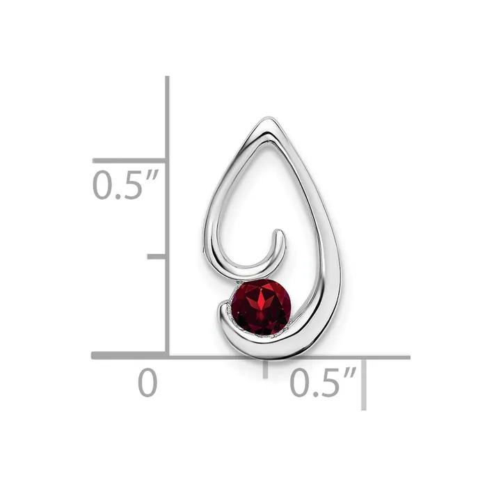 Goldia Necklaces 14k White Gold Garnet Chain Slide