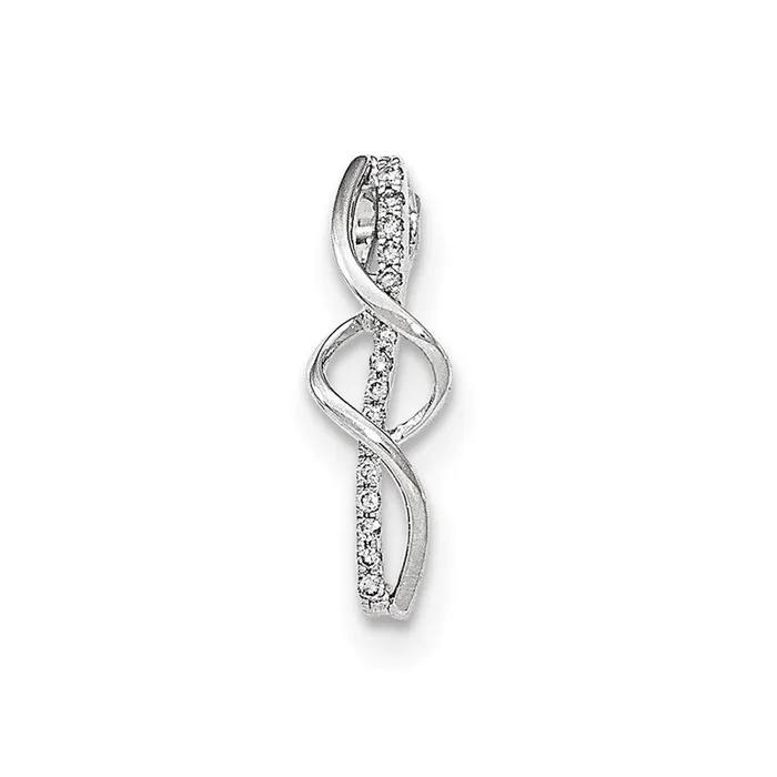 Goldia Necklaces 14K White Gold Polished Real Diamond Twist Chain Slide Pendant Goldia Necklaces 14K White Gold Polished Real Diamond Twist Chain Slide Pendant