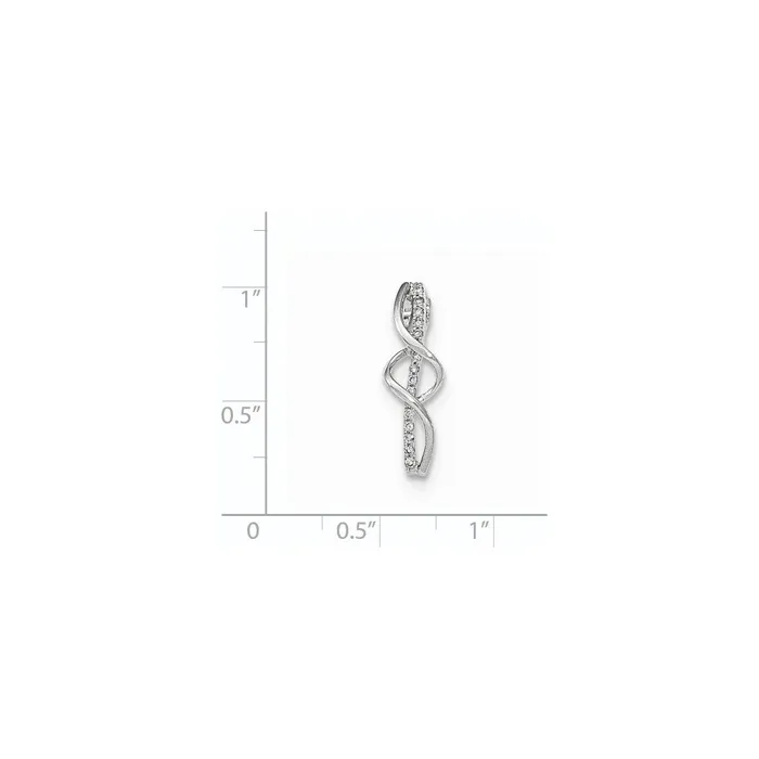 Goldia Necklaces 14K White Gold Polished Real Diamond Twist Chain Slide Pendant