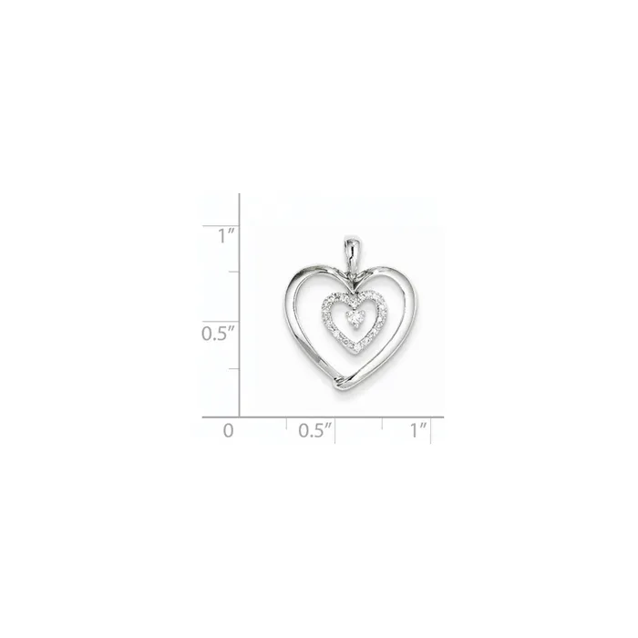 Goldia Necklaces 14K White Gold Real Diamond Heart Dangle Pendant