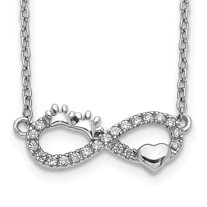Goldia Necklaces 14k White Gold Real Diamond Infinity PawprintHeart 18 inch Necklace Goldia Necklaces 14k White Gold Real Diamond Infinity PawprintHeart 18 inch Necklace