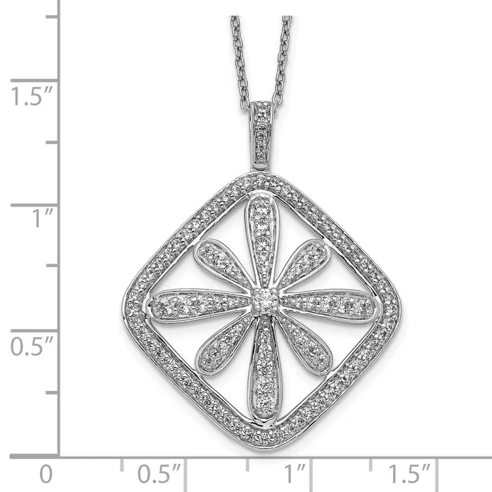 Goldia Necklaces 14k White Gold Real Diamond Vintage Necklace