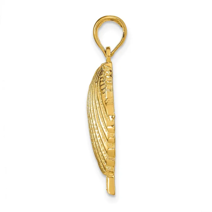 Goldia Necklaces 14k Yellow Gold 3D CAPE MAY Scallop Shell Pendant