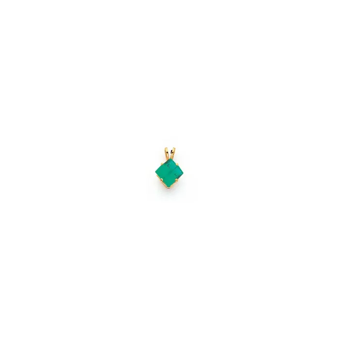 Goldia Necklaces 14K Yellow Gold 7mm Princess Cut Mount St Helens pendant