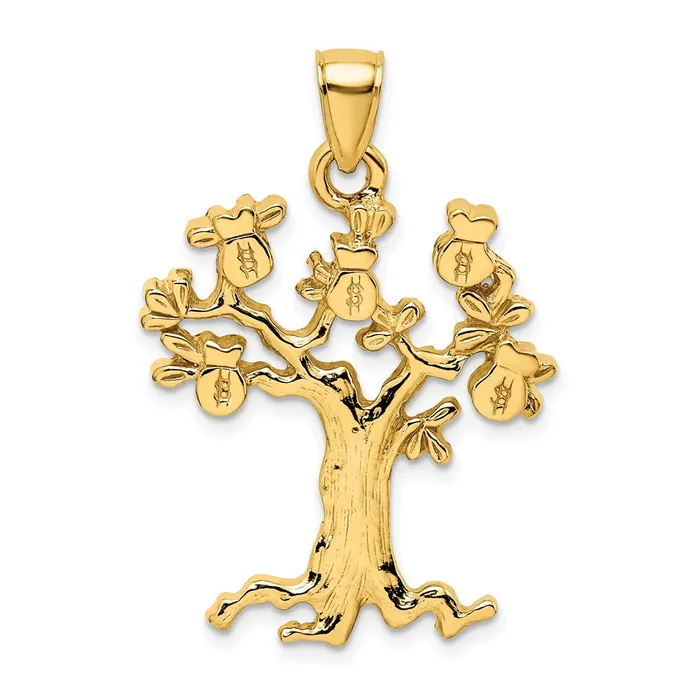 Goldia Necklaces 14k Yellow Gold CutOut Money Tree Charm