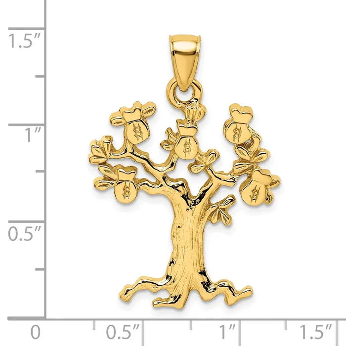 Goldia Necklaces 14k Yellow Gold CutOut Money Tree Charm