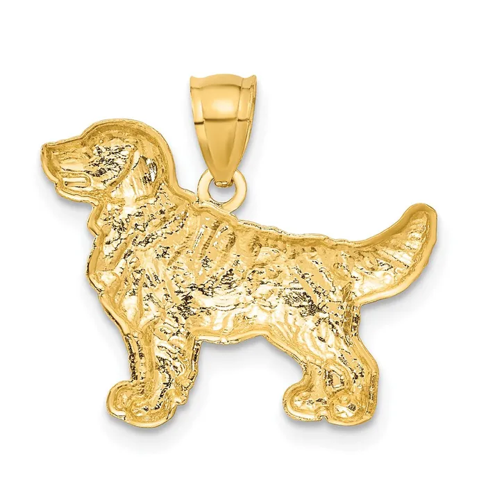 Goldia Necklaces 14k Yellow Gold Diamondcut Golden Retriever Pendant