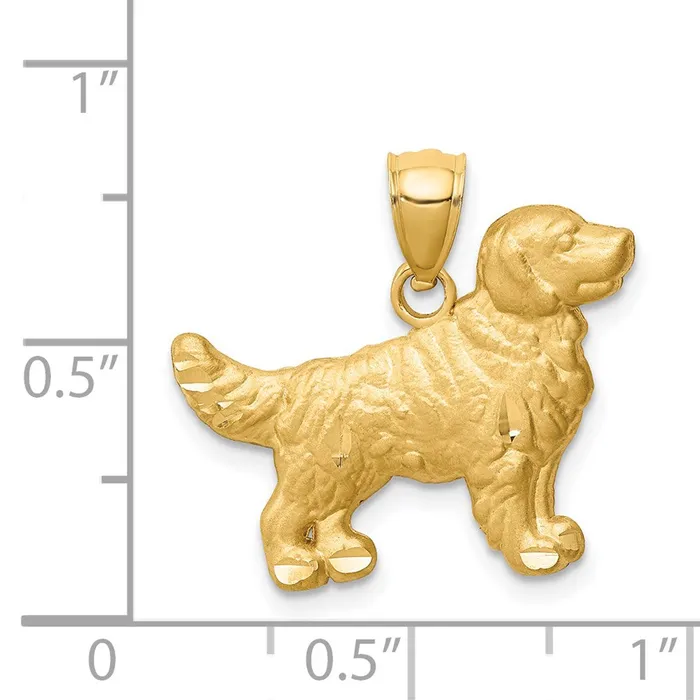 Goldia Necklaces 14k Yellow Gold Diamondcut Golden Retriever Pendant