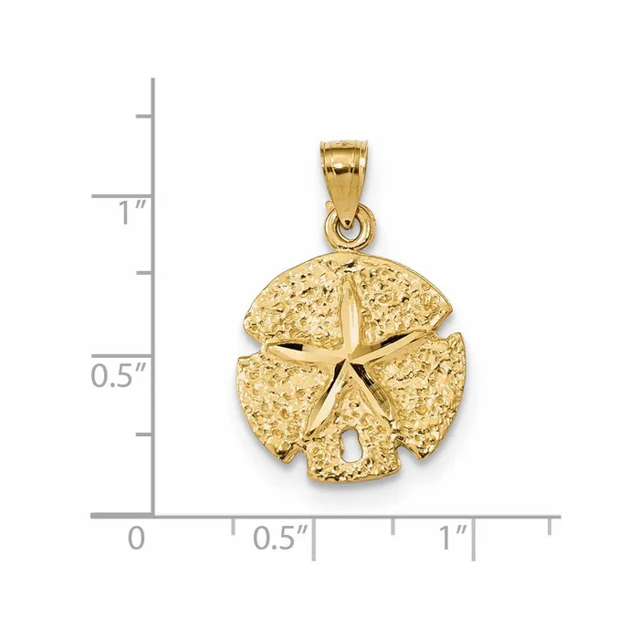 Goldia Necklaces 14k Yellow Gold Diamondcut Sand Dollar Pendant
