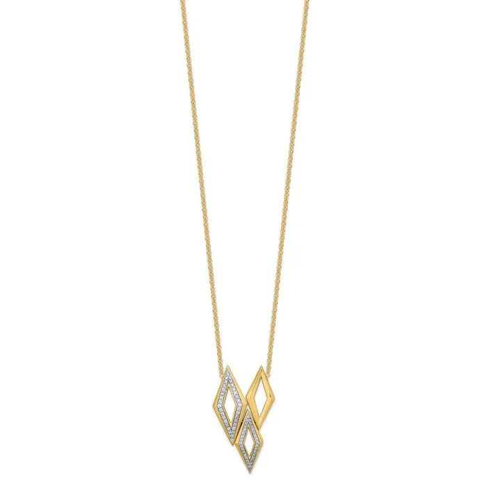 Goldia Necklaces 14K Yellow Gold Polished Fancy Real Diamond 18in Necklace Goldia Necklaces 14K Yellow Gold Polished Fancy Real Diamond 18in Necklace