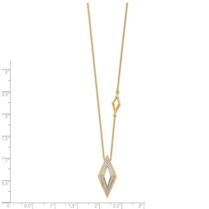 Goldia Necklaces 14K Yellow Gold Polished Fancy Real Diamond 18in Necklace
