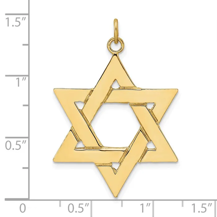 Goldia Necklaces 14k Yellow Gold Polished Solid Star of David Pendant
