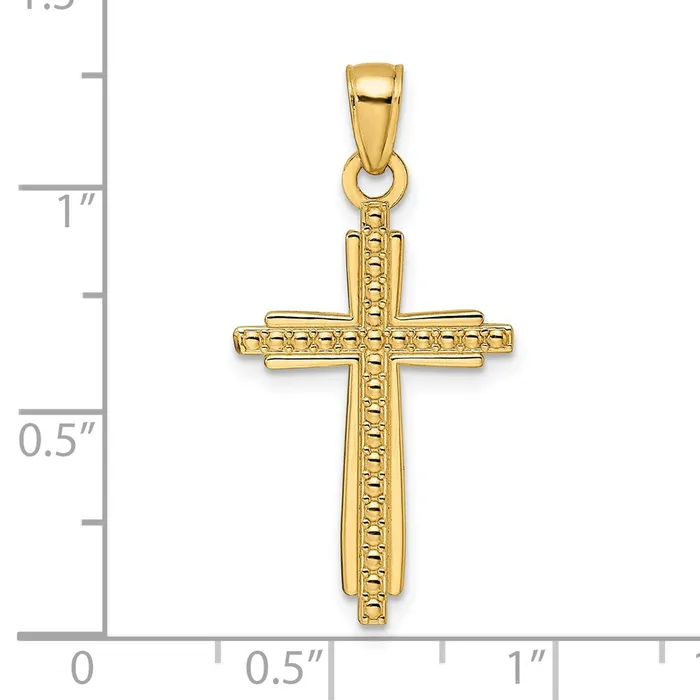 Goldia Necklaces 14k Yellow Gold Polished u0026 Textured Fancy Cross Pendant