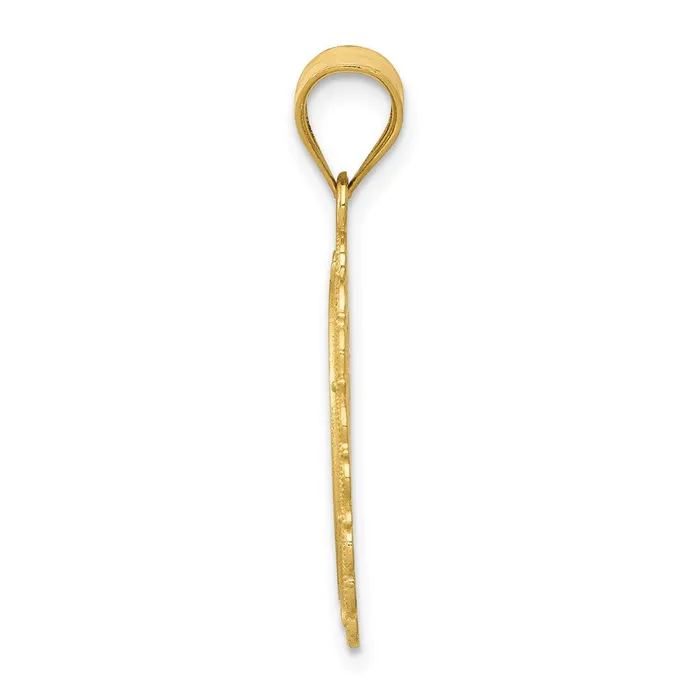 Goldia Necklaces 14k Yellow Gold Solid Satin Polished Taurus Zodiac Oval Pendant
