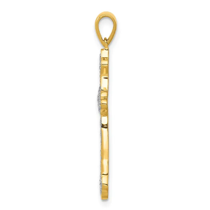Goldia Necklaces Solid 14k Yellow Rhodium 110ct Simulated CZ Cross Pendant Goldia Necklaces Solid 14k Yellow Rhodium 110ct Simulated CZ Cross Pendant