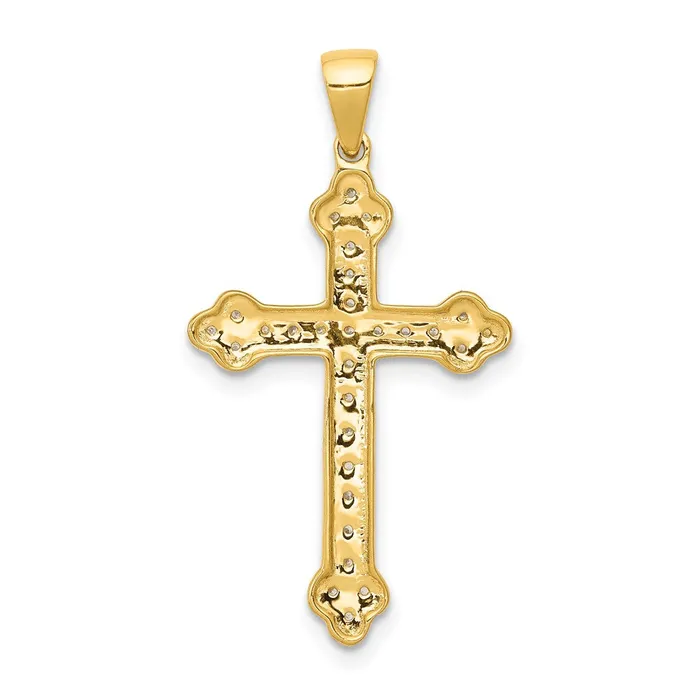 Goldia Necklaces Solid 14k Yellow Rhodium 110ct Simulated CZ Cross Pendant Goldia Necklaces Solid 14k Yellow Rhodium 110ct Simulated CZ Cross Pendant