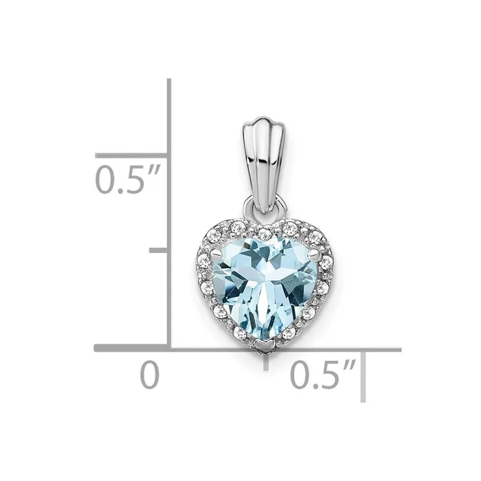 Goldia Necklaces Sterling Silver Aquamarine and Real Diamond Pendant