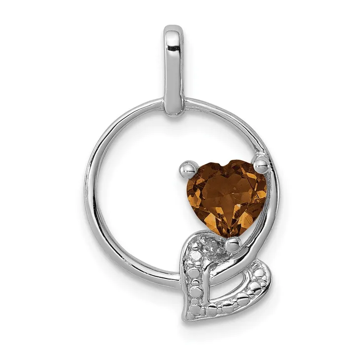 Goldia Necklaces Sterling Silver Rhodiumplated Whiskey Quartz Diamond Pendant Goldia Necklaces Sterling Silver Rhodiumplated Whiskey Quartz Diamond Pendant
