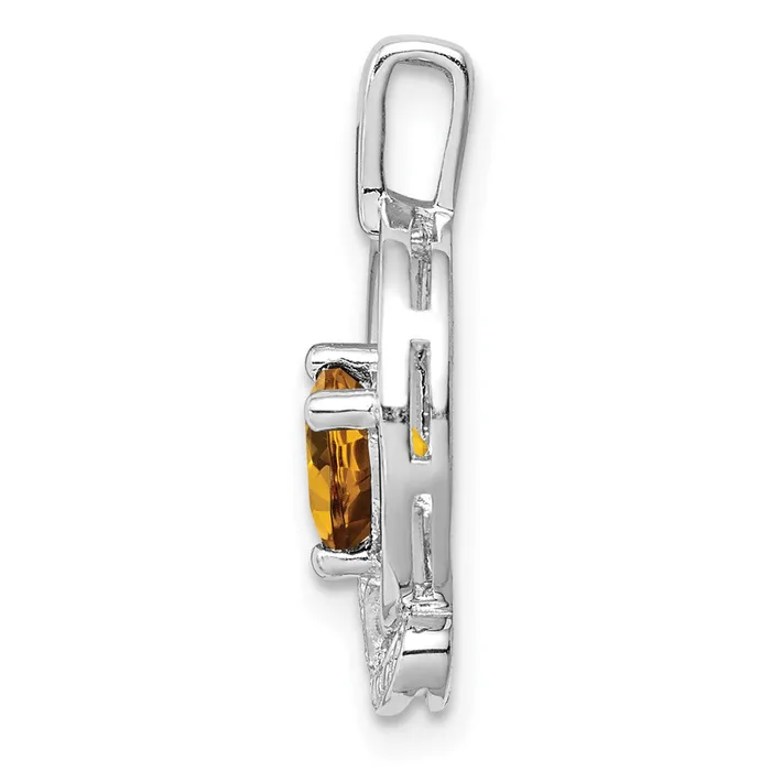 Goldia Necklaces Sterling Silver Rhodiumplated Whiskey Quartz Diamond Pendant