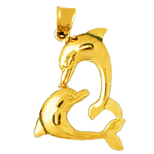 Goldia PreStyled Sets 14K Gold Two Playful Dolphins Pendant